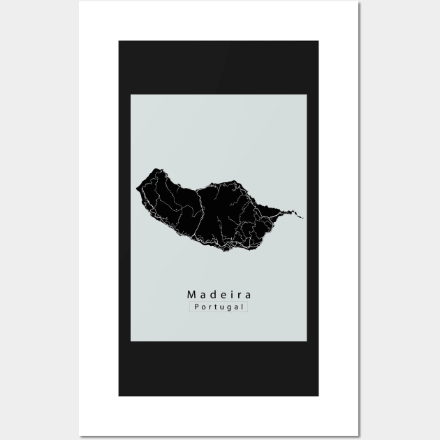 Madeira Portugal Island Map dark Wall Art by Robin-Niemczyk